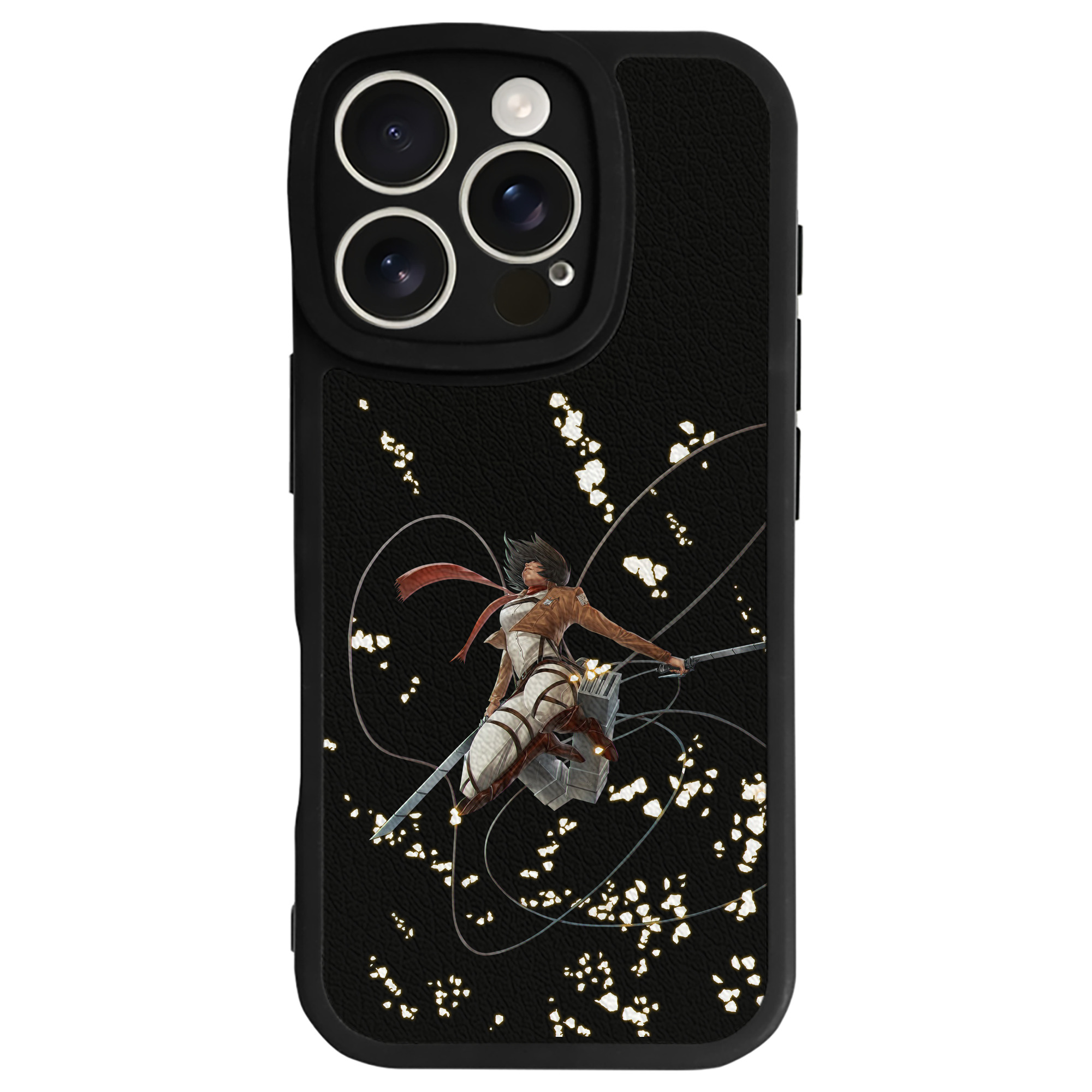 （画像用） 進撃の巨人 ミカサ·アッカーマン Attack on Titan Mikasa Ackerman 【iPhone 16シリーズ対応】シリコンスマホケース（レザー調） 材質：シリコン